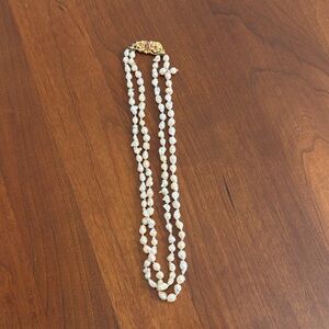 Vintage Pearl Necklace with Gold Clasp